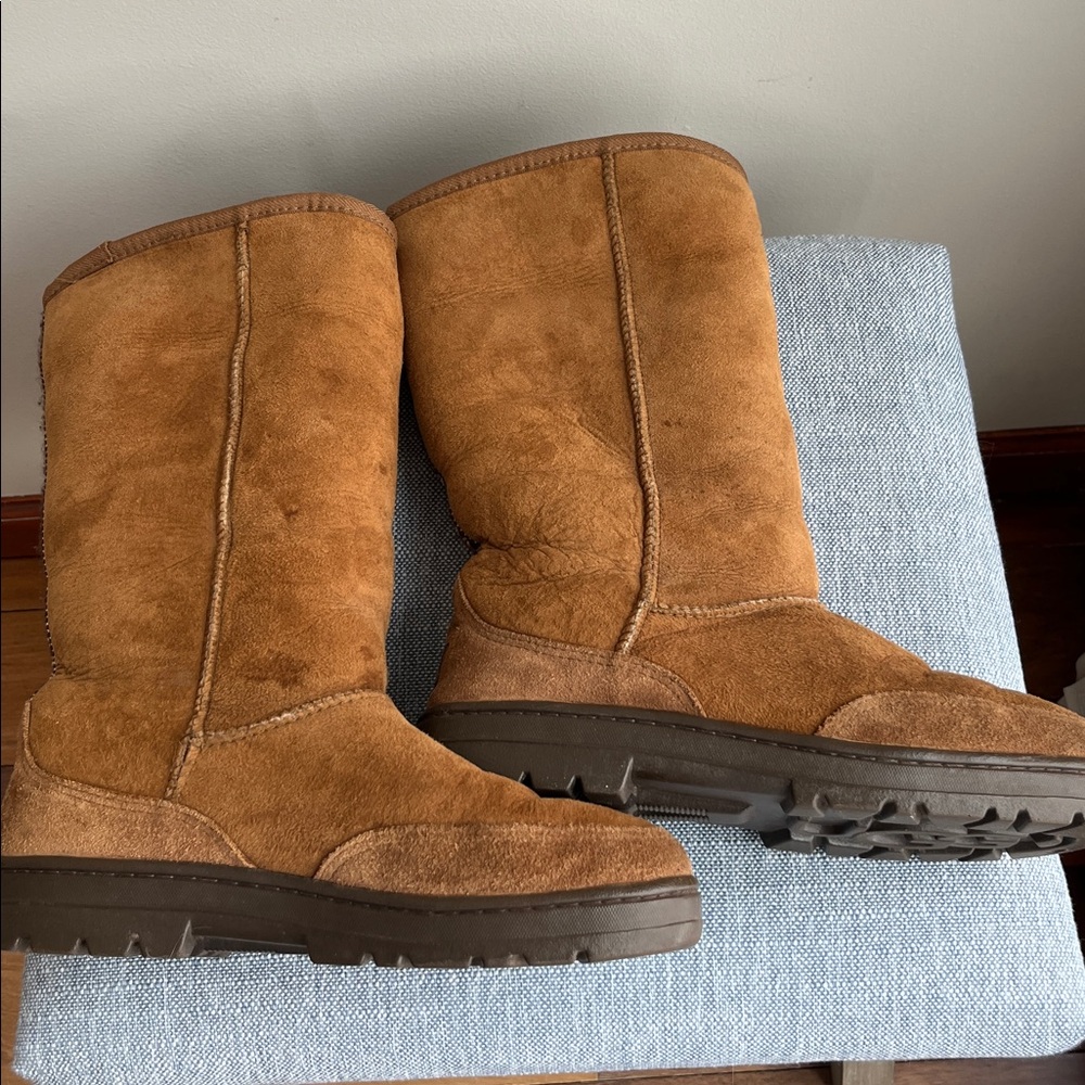 Ugg Ultra Tall Braided Back 5245 New Zealand‎ Label Sheepskin Rubber Sole Tasman - Picture 11 of 14